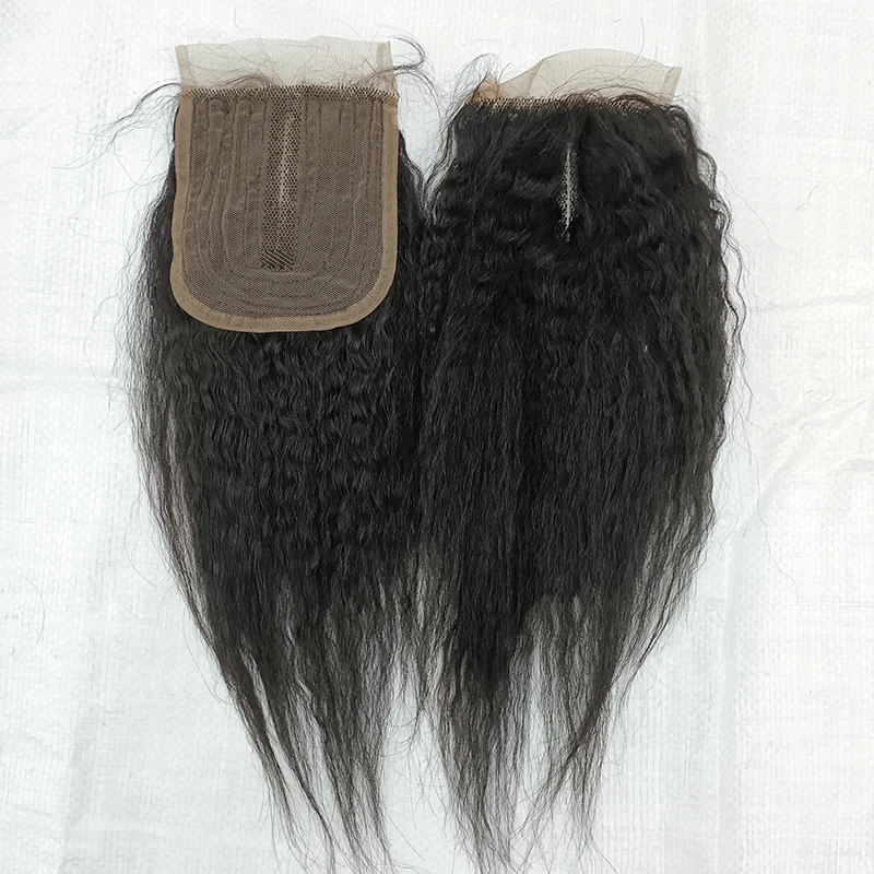 

Letsfly Brazilian Straight T part Human Hair Machine Closure 12inch For Woman Extenisons Free Shipping