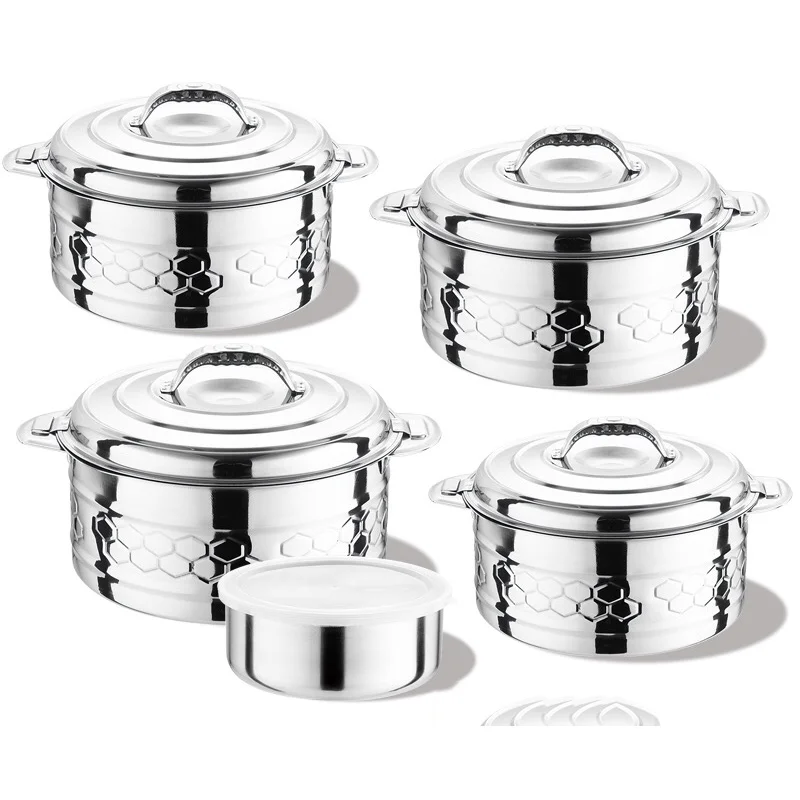 

hot pot casserole set oms stainless steel cookware 4 pcs cookware set Double insulation pot
