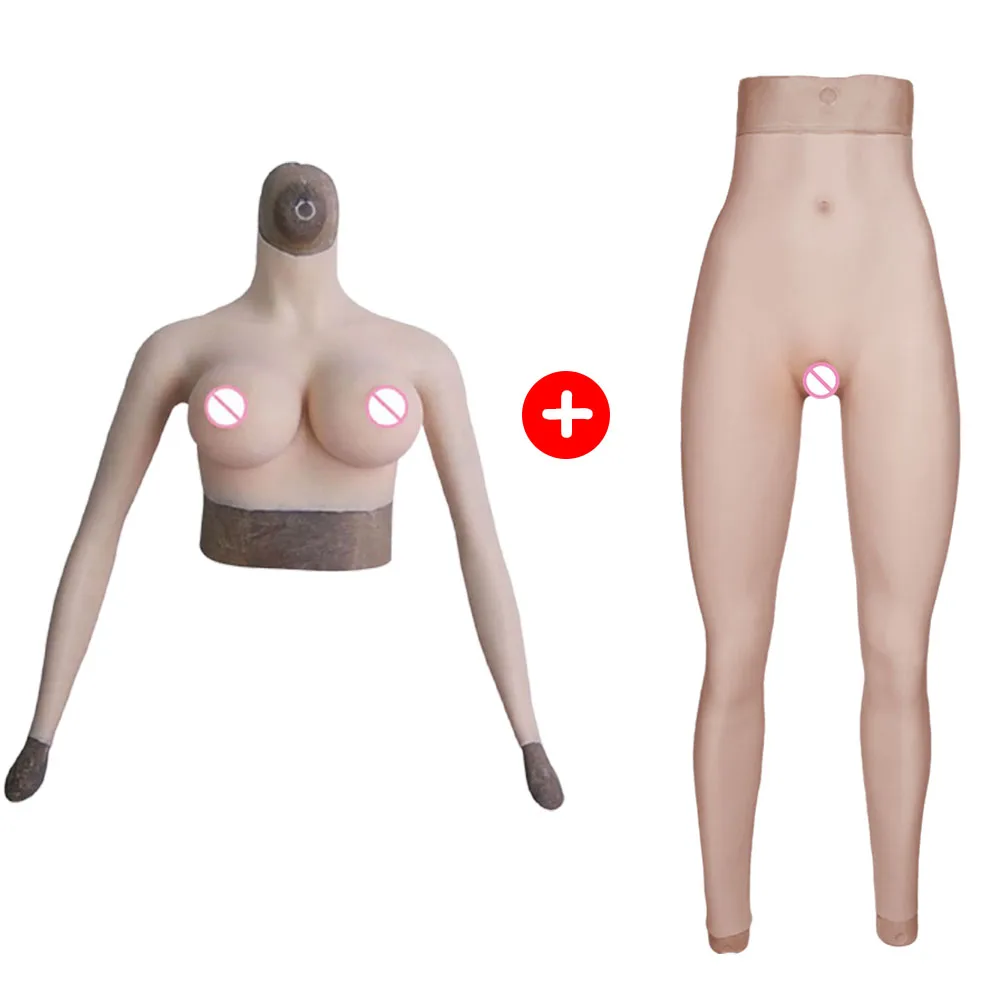 

Silicone Bodysuit C D Cup With Breast Forms Fake Boobs Vagina Pants Cosplay Men To Women Crossdresser Ladyboy Drag Queen
