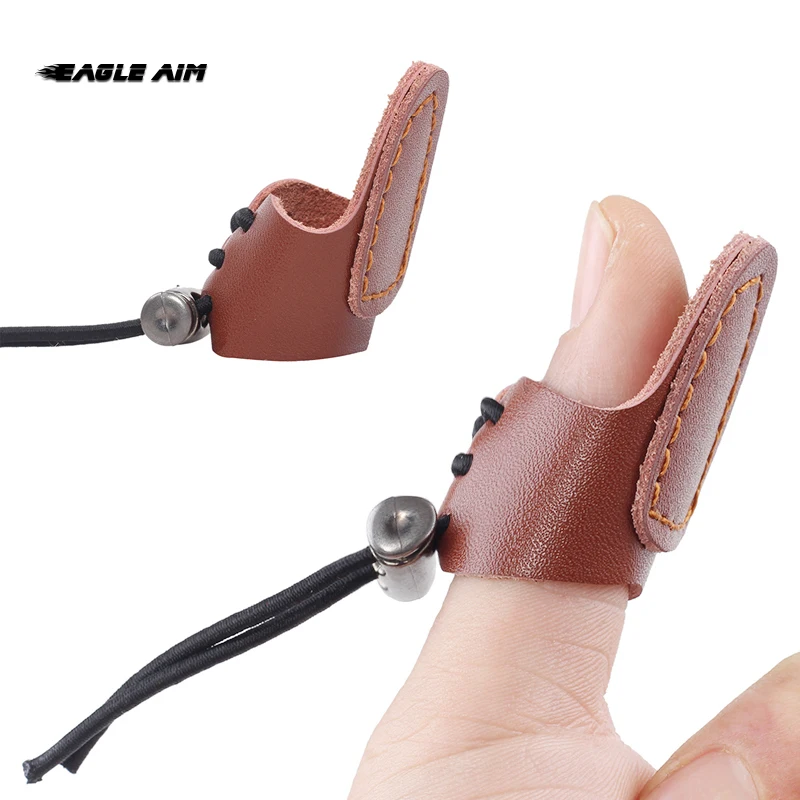 

Leather Archery Thumb Finger Tip Guard Protector Ring Tab for Hunting Shooting