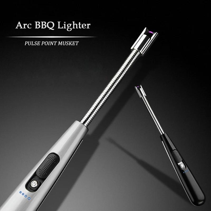 USA Electric Arc Trendy Flexible Long Neck USB Rechargeable Windproof Lighter, Ideal for Fireplace BBQ Grill Kitchen Cooking