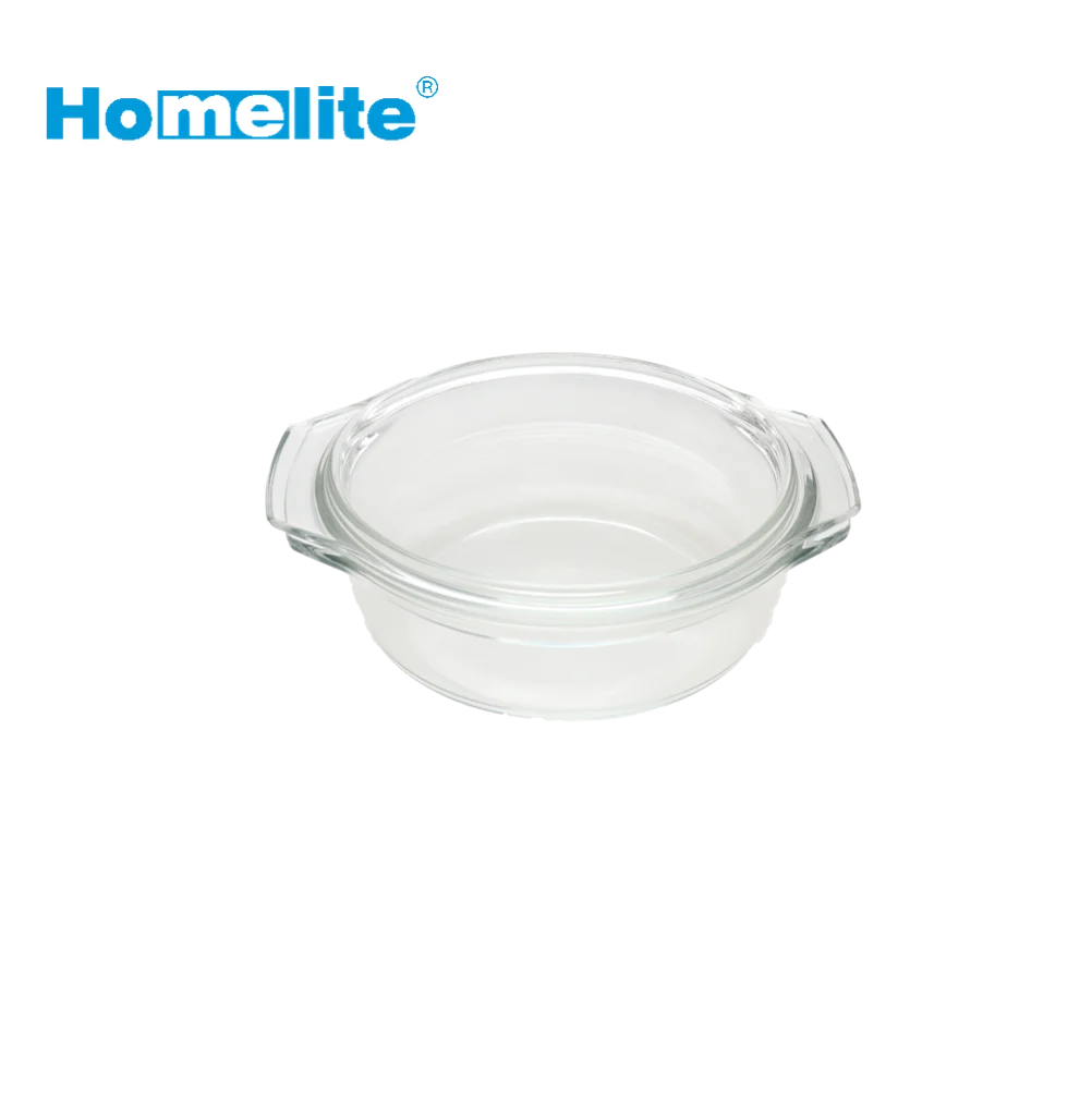 

1000ml Glass casserole with glass cover oven microwave dishwasher and freezer safe borosilicate pot, Transparent