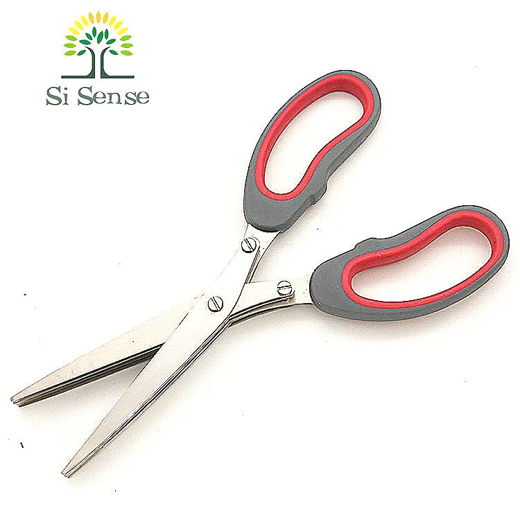 

Multipurpose 5 Blades Shredding Scissors and Food Scissors Covers For Cutting Cilantro Salad Lettuce Scissors