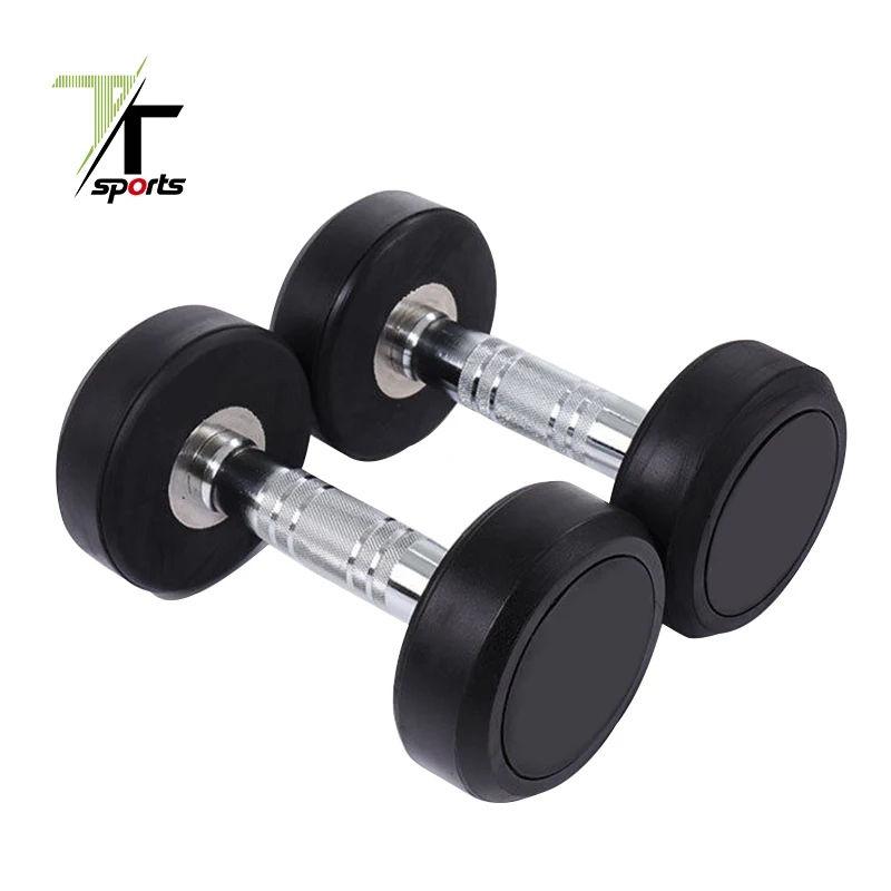 

TTSPORTS New arrival Round Dumbbell Dumbbell Weights Barbell with Metal Handles for health care, Black