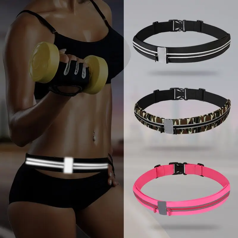 Hot sale Light fashion Running Pouch Belt, Reflective Runners Belt Waist Fanny Pack