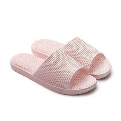 

Simple home bathroom non-slip wear-resistant solid color couple slippers, As picture