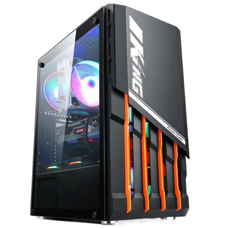 

Hot Sales HIGH Quality Power Train zhanshen Full Tower Cold-Exhaust Side Glass computer hardware Gaming Computer Case, Black