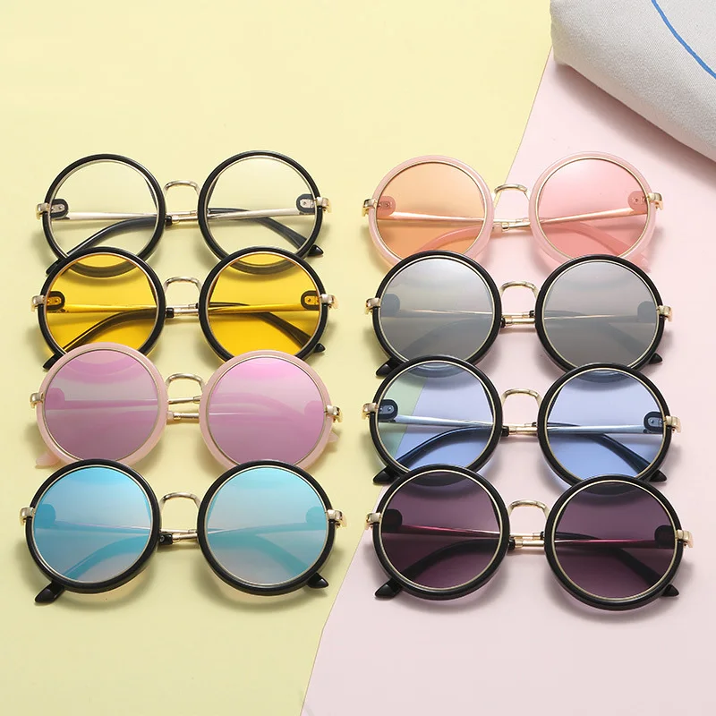 

2021 New Style Ocean Plastic Childrens Sunglasses UV400 Jelly Toddler Round Sunglasses