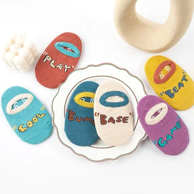 

21 spring and summer new Korean alphabet children glue socks boat socks baby toddlers glue floor socks, Custom color