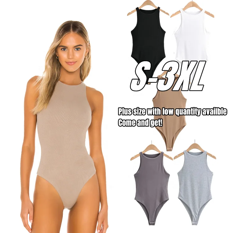 

Luluxixiyaya 3XL Available Crew Neck Essentially Double Layer Not See Through Soft Rayon Mujer Skims Women Bodysuits Sexy