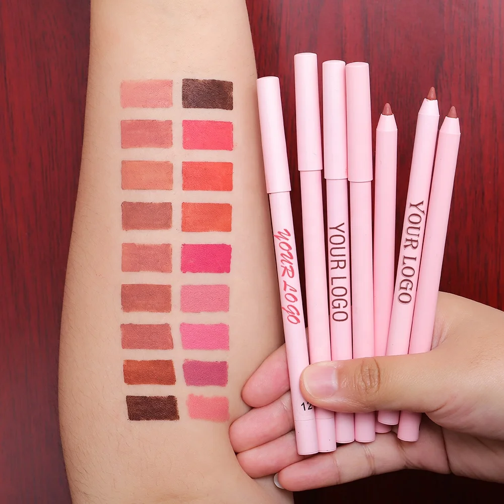 

Fashion private label pink lipliner pencil vendor nude waterproof matte cream lip liner