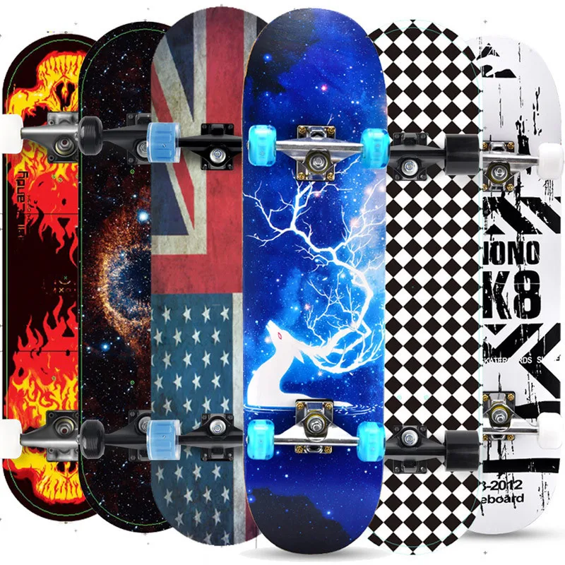 

2021 hot sell complete Skateboards with Colorful Wheels for Beginners Kids Boys Girls Teenager Skate Board, Customized color
