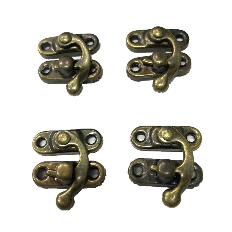 

mini metal antique bronze watch box lock wooden packing box latch, Bronze, silver, brass plated