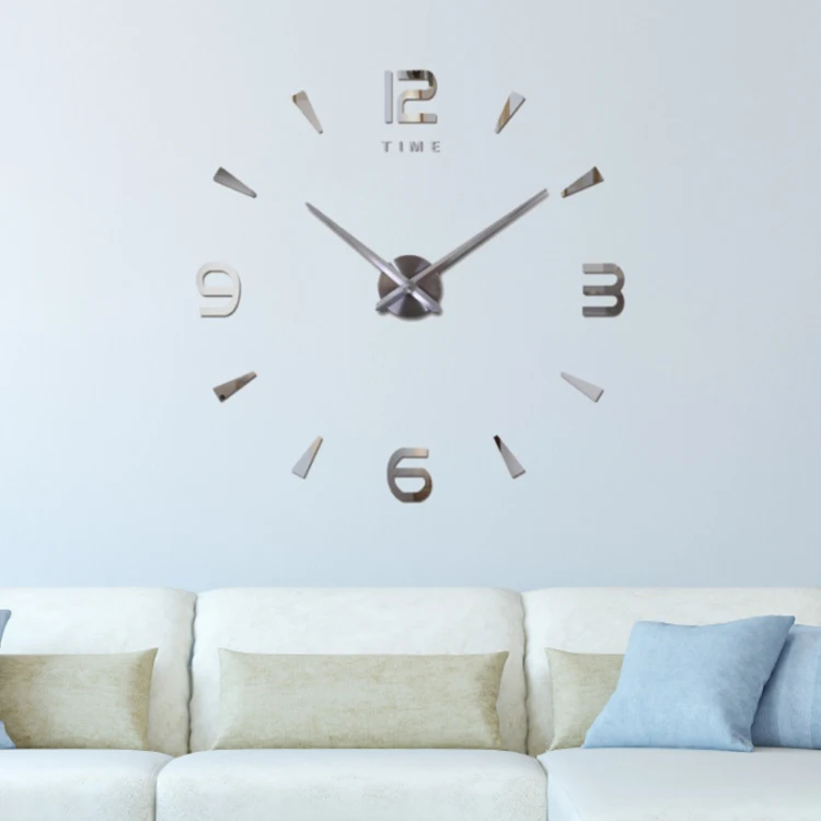 

K&B modern design 3D DIY sticker wall clocks home decoration for living room, Gold,silver,black coffee