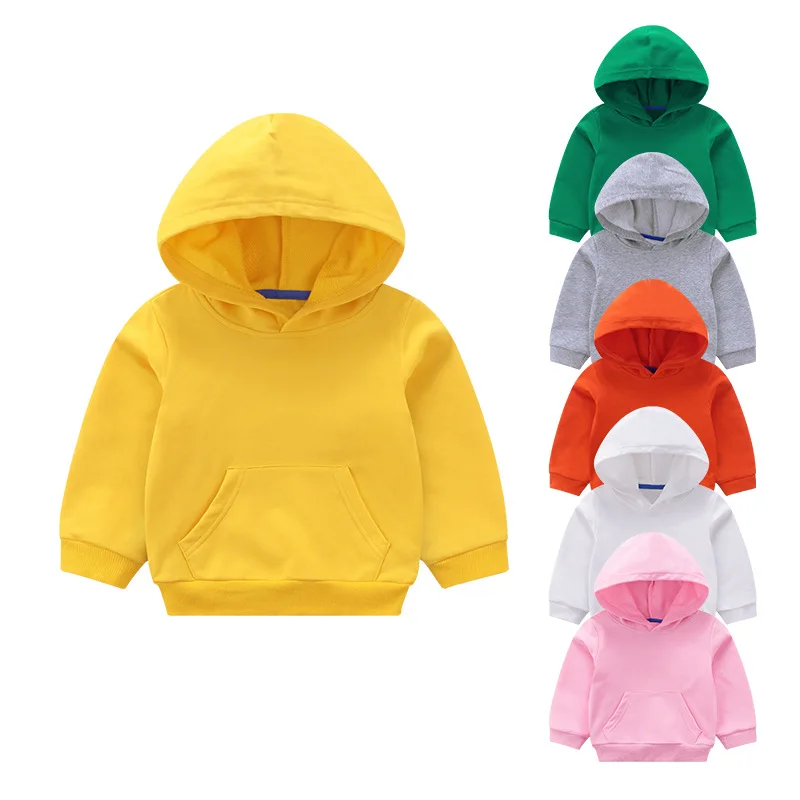 

Spring Autumn Baby Boys Girls Cotton Hooded Hoody Sweatshirts Blank Toddler Hoodies, Yellow,green,gray,orange,white,pink,black,red