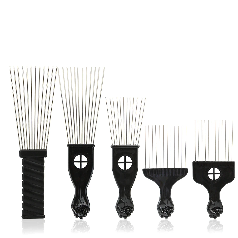 

masterlee high quality Hair salon hairdressing wide tooth massage hair pick up comb afro combs for men, Black