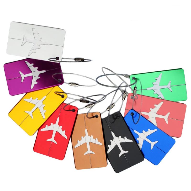 

wholesale custom logo aluminum airplane luggage tag airline baggage claim tag travel ID labels tag