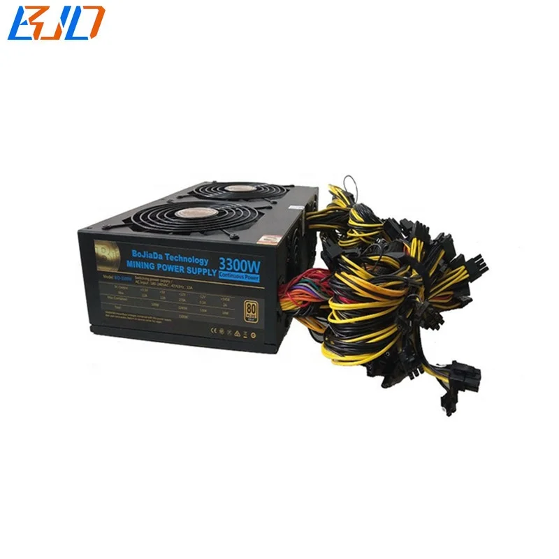 

3300W 180V-240V ATX 24Pin Switching Power Supply PSU for 12 Graphics Card GPU Rig Mining in stock