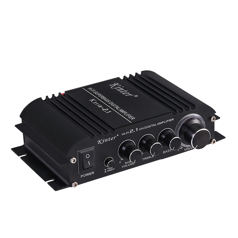 

Kinter TPA3118 Bass Mini HIF Stereo Car Home Audio Power Amp 2.1 digital Amplifier, Black