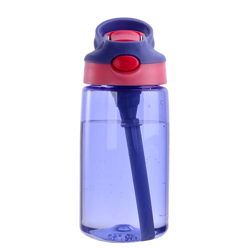 Bulk Bpa Free Plastic Kids Drink Cup 450ml Water Bottle With Straw