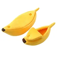 

Small Pet Bed Banana Shape Fluffy Warm Soft Plush Breathable Bed Banana Cat Bed