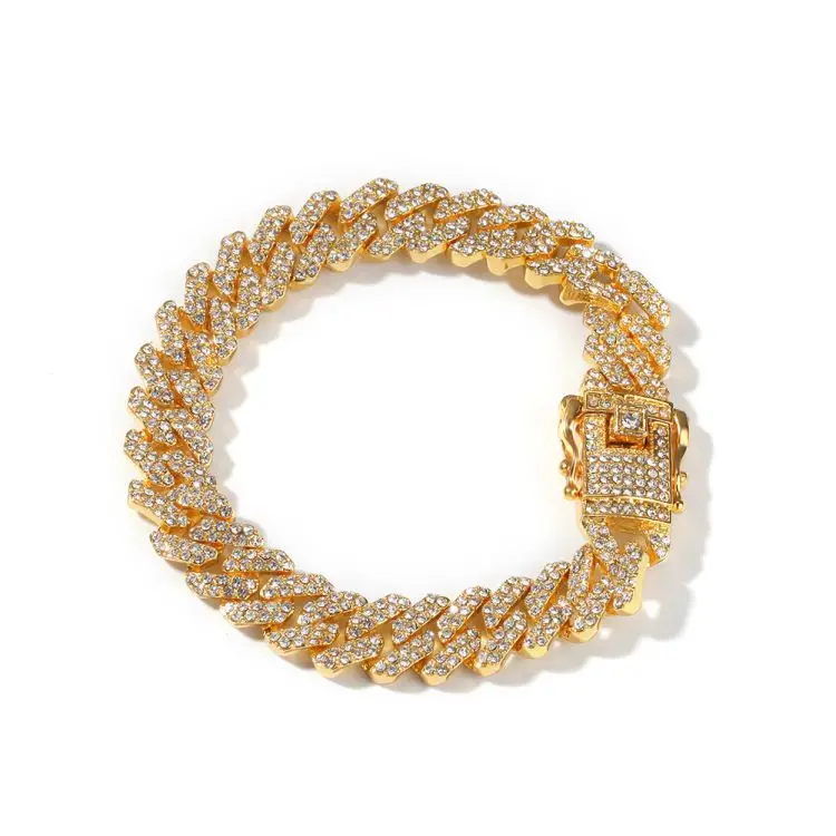 

New Arrival Zircon Bracelet Ice Out Miami Chain Link Bracelet Trendy Hip Hop Jewelry Men Wholesale, See picture