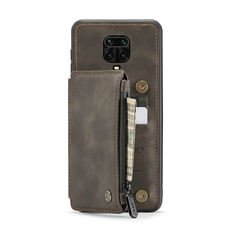 

CaseMe Business Leather Wallet Phone Bag Cases For iPhone XS Max XR X 8 7 6S plus 12 Pro Max Cover For Xiaomi Redmi Note 9 s pro, Black brown red blue coffee