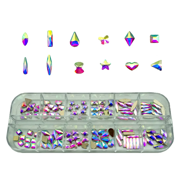 

High Quality Crystals Glass Diamonds Designs 120pcs/box Nail Art Decorations Accessories, Crystals, crystals ab