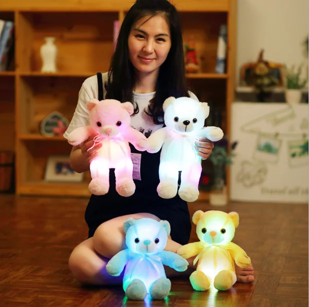 
Led Teddy Bear 30cm led plush teddy bears Stuffed Animals Plush Toy Colorful Glowing Christmas Gift for Kids 