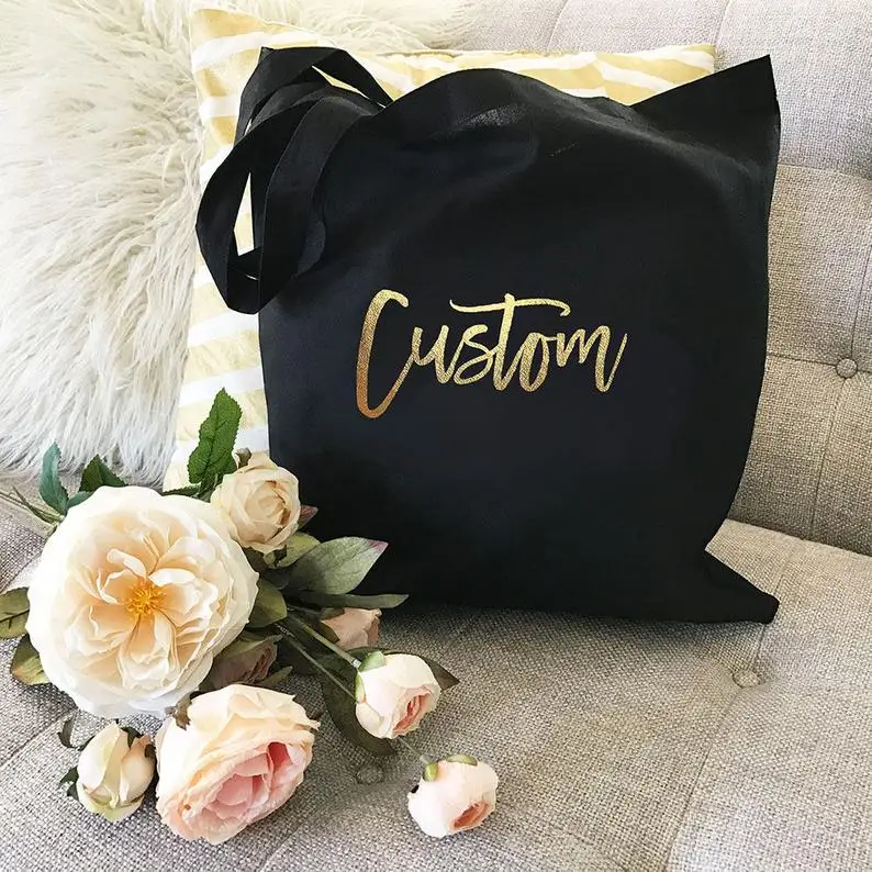 

Custom Tote Bags - Personalized Tote Bags for Bridesmaid Tote Bag Canvas Tote Maid of Honor Tote Bag Wedding Tote Bag