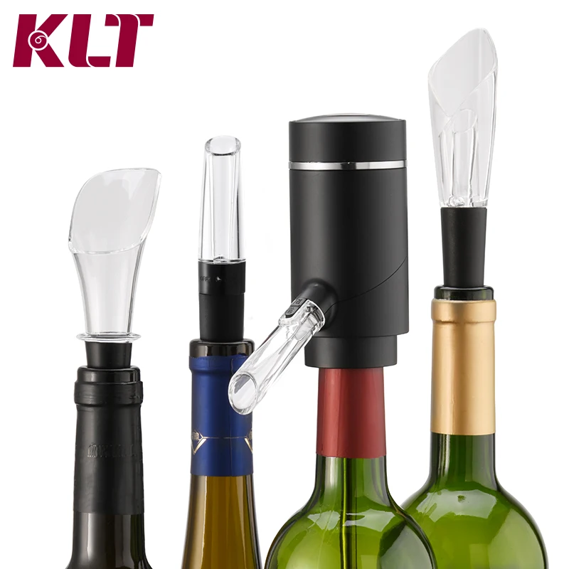 

Black food grade electric wine aerator and dispenser wholesale stainless steel smart wine pourer