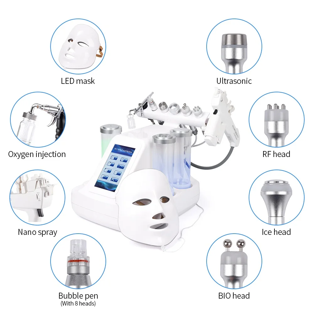 

Dropshipping 8 in 1 Hydra Dermabrasion RF Bio-lifting Spa Facial Machine Water Jet Hydro Diamond Peeling Microdermabrasion