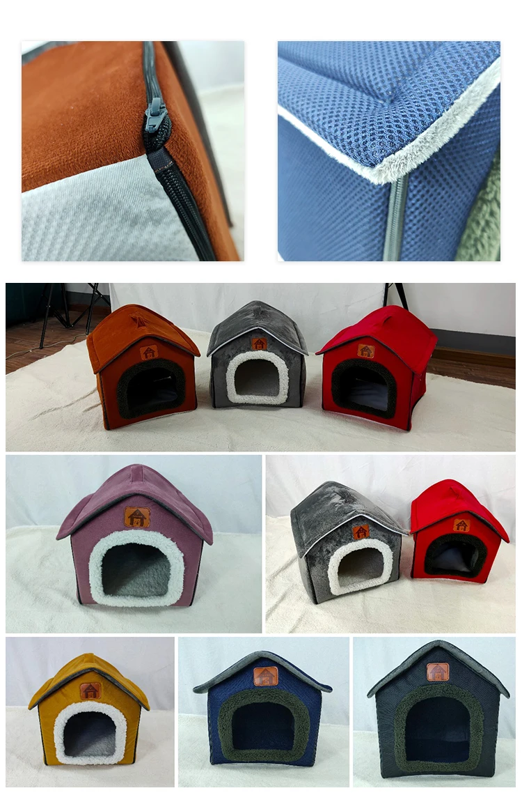 New design luxury foldable cat house wholesale warm cat pet house