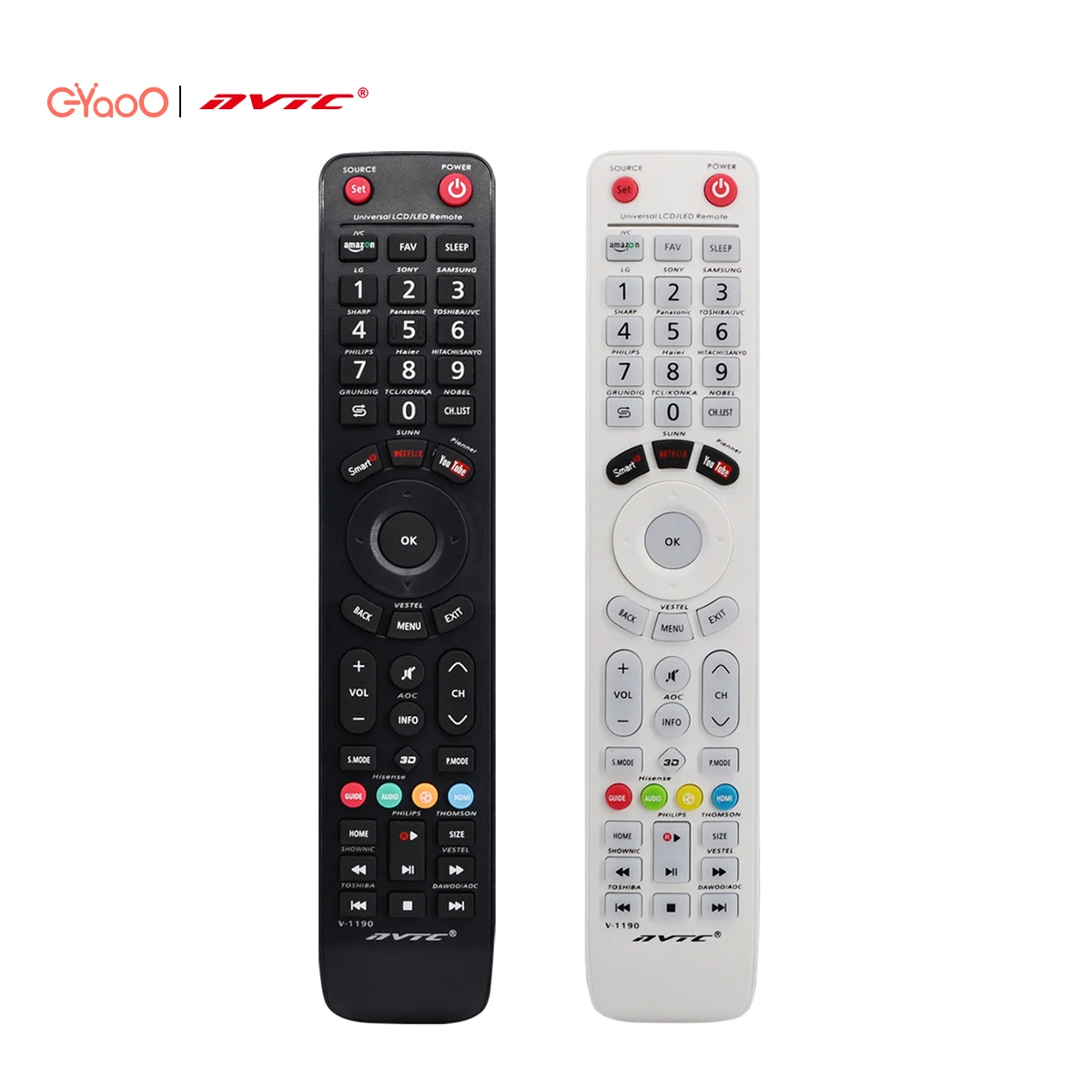 

NVTC V-1190 White Black LED LCD Ir Smart Universal Remote Control For TV