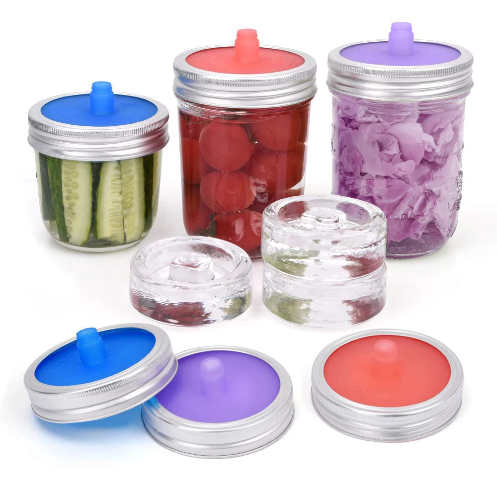 

Silicone Fermentation Airlock Wide Mouth Mason Jar Lids With Ring, Green