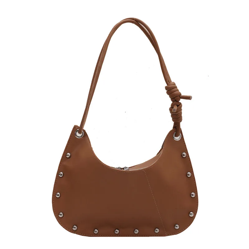 

Rivet hobo bag ladies crossbody bag women handbag for luxury, As pictures