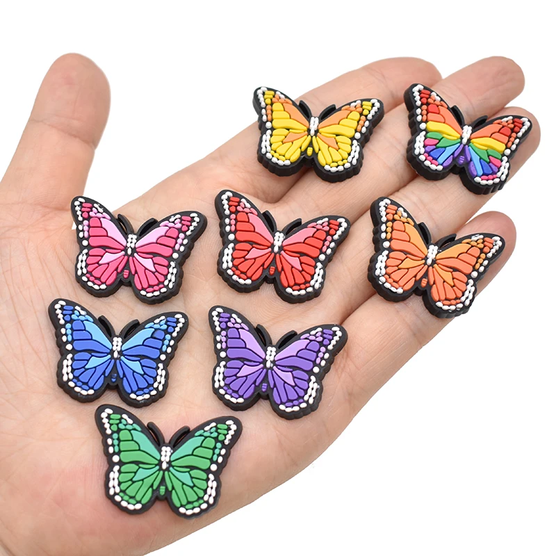 

New Arrival wholesale PVC Colorful Butterfly Shoes charms Wristband Bracelet Birthday Gifts For Kids Boy Girl Adult Men Women, Accept customized