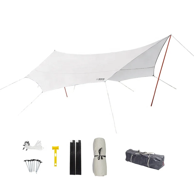 

Anti-tear Heavy Beach Sunshade Canopy Tent Rainproof Outdoor Anti-UV For Camping Sun protection, White,brown