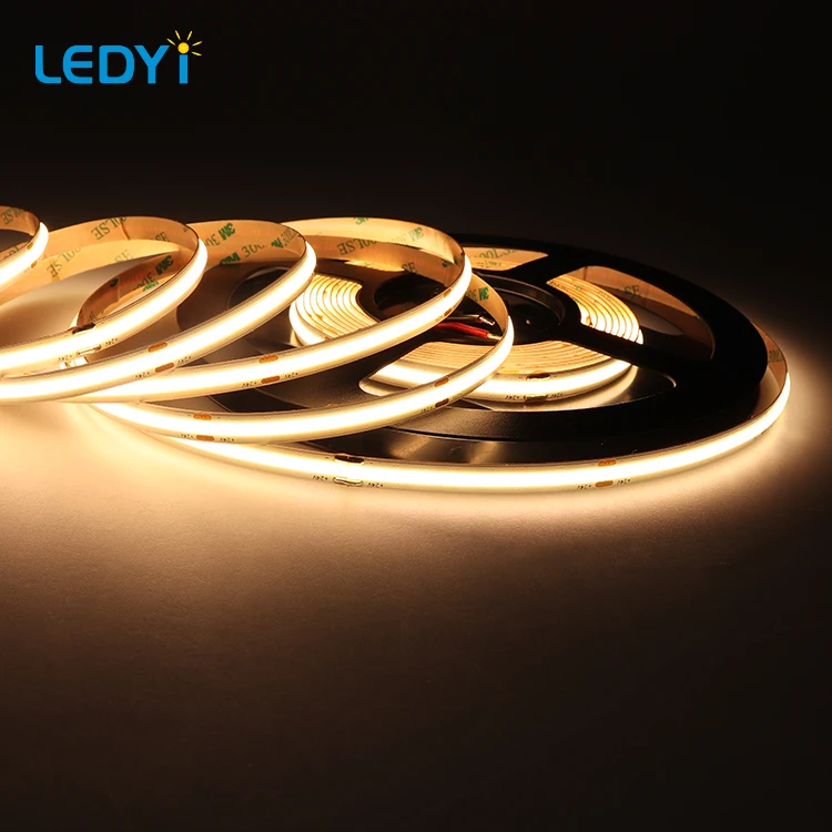 
12v 24v flexible tape rope light flex white dotless luces flip chip fob cob led strip lights 