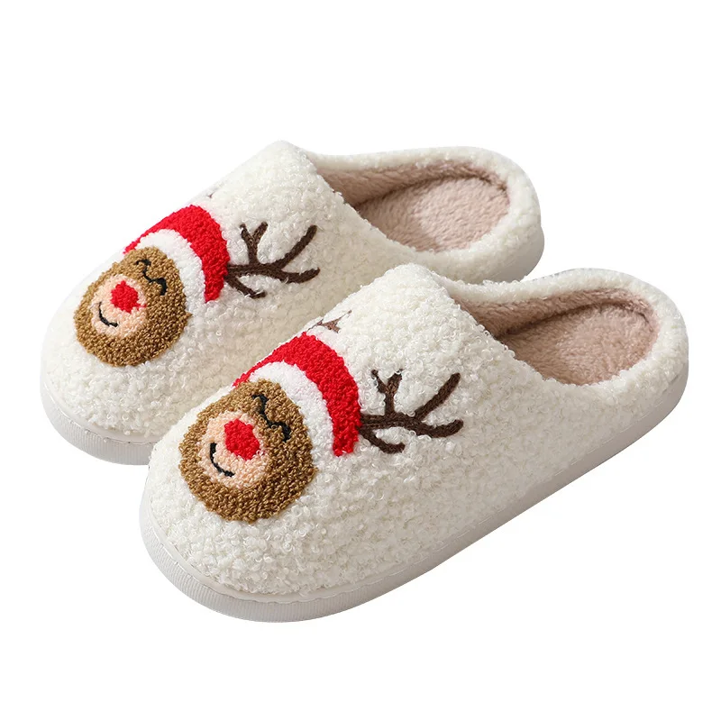 

Home lovely thick bottom cartoon Santa Claus autumn winter male and female couples cotton slippers Christmas slippers