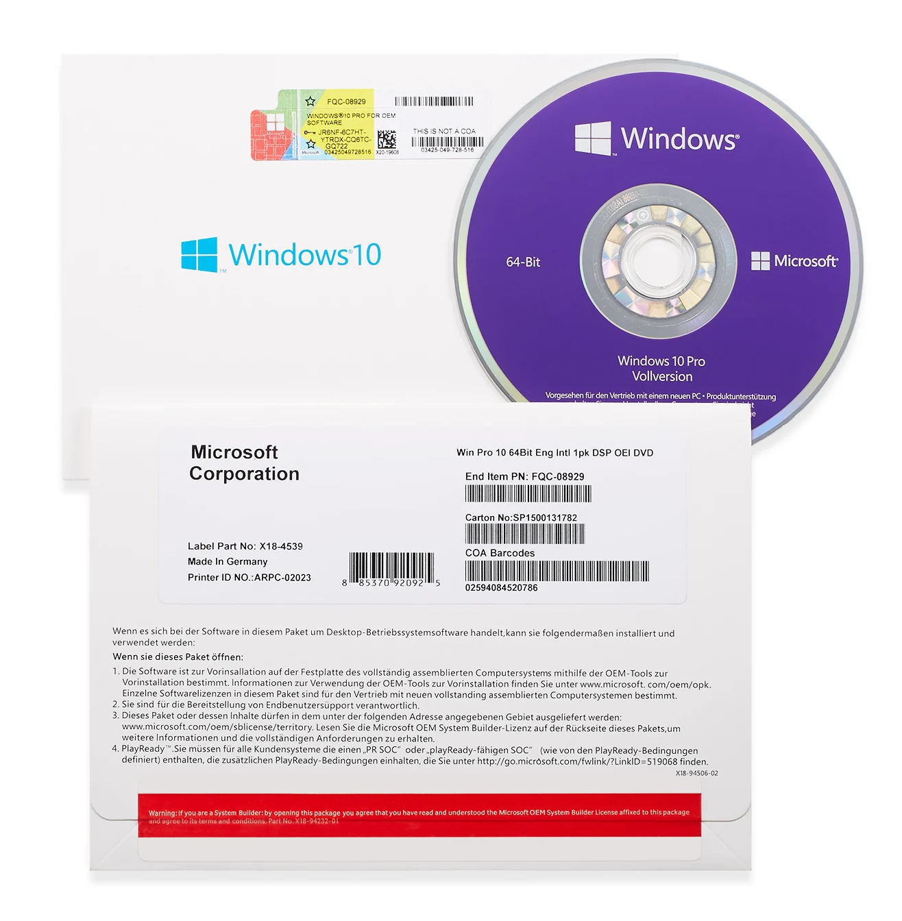 Update Computer Software Key Windows 10 professional OEM package Win 10 pro oem pack computer hardware download system