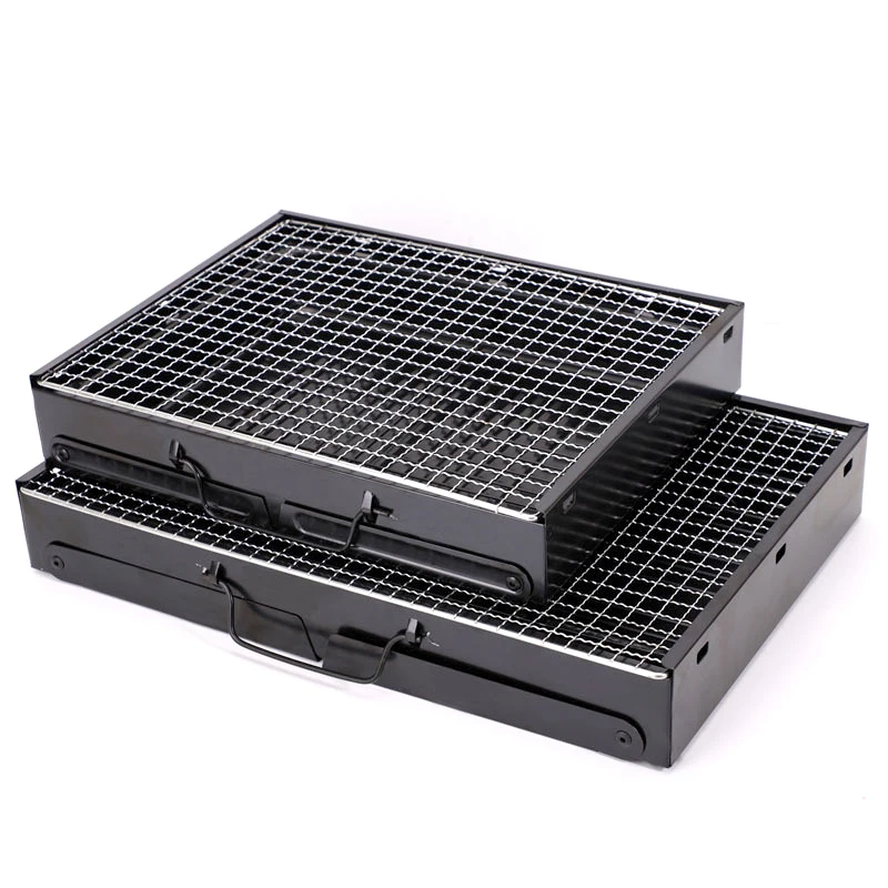 

Quality Portable folding steel charcoal barbecue grill wholesale outdoor foldable charcoal BBQ grill, Black