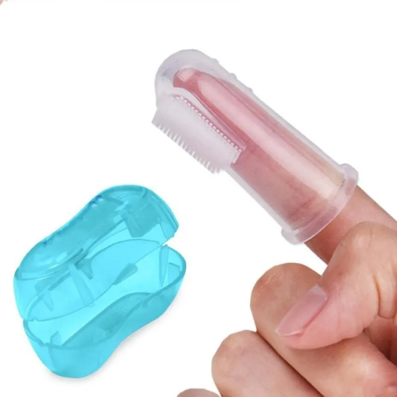 

Manufacturer direct selling baby silicone toothbrush thumb cover toothbrush baby tooth brush all silicone tongue coating R0730, White, pink, blue