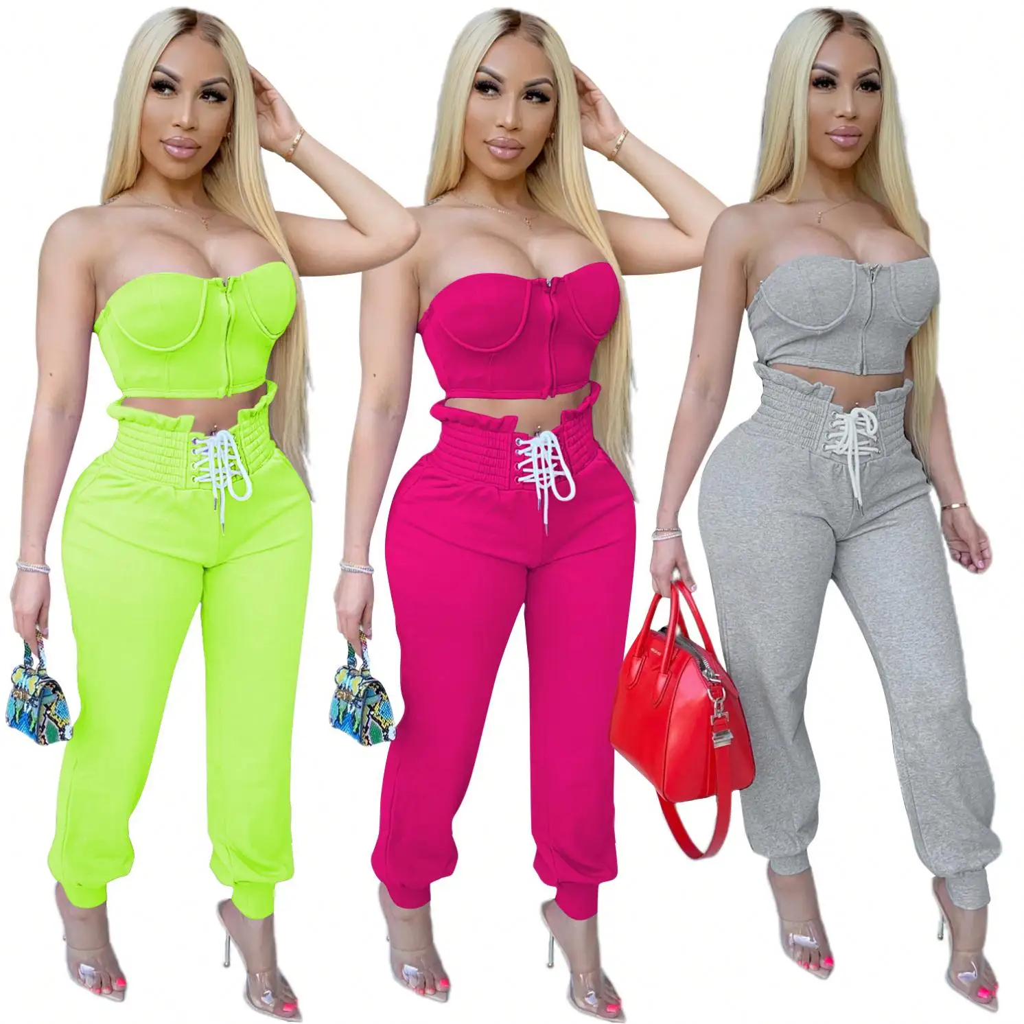 

Women Tracksuits Jogger Pant Sets Summer Clothing Outfits 2 Piece Pant Sets Two Piece Set, Picture