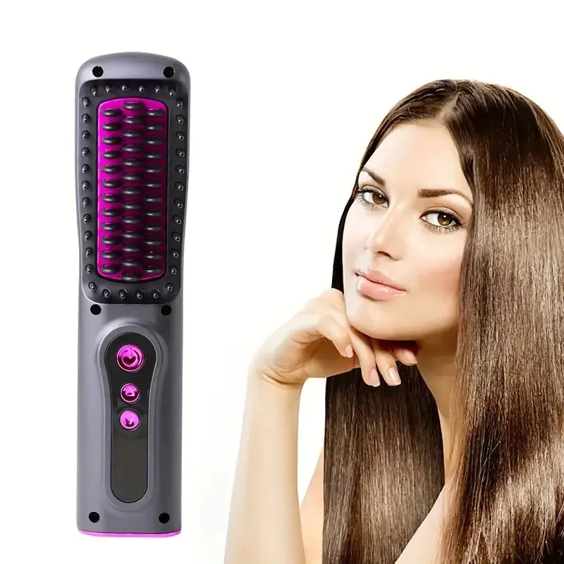 

Professional Multifunctional Negative Ion Straight Curling 2 In 1 Electric Hair Straightener Comb Hair Straight Wave Styling