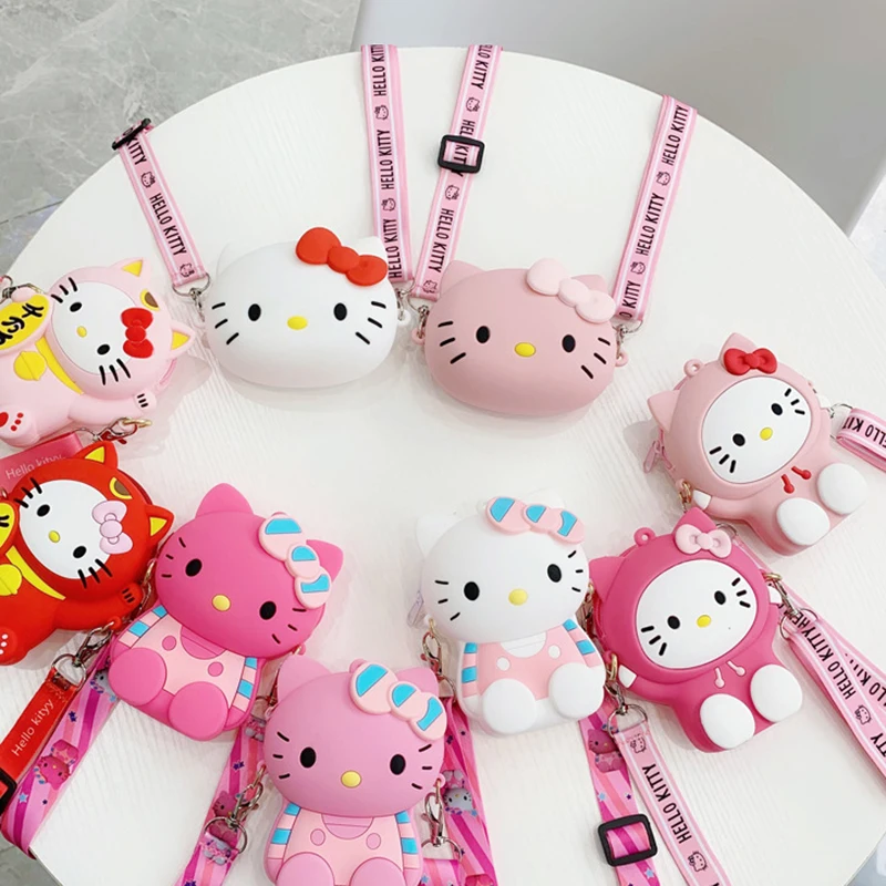 

Cute Mini Cartoon Girl Silicone Lovely Versatile Decorative Lovely Hello Kitty Wallet My Melody Crossbody Bags Kids Coin Purse