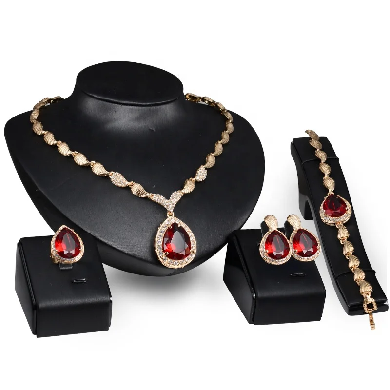 

Crystal wedding gift unique bridal jewelry set for ladies