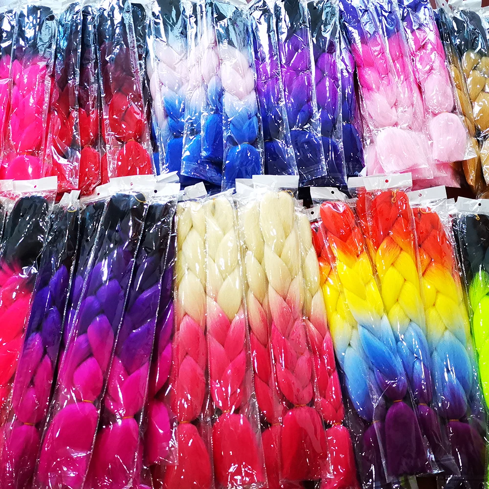 

High density fast delivery synthetic hair bundles popular color braiding hair for wigs