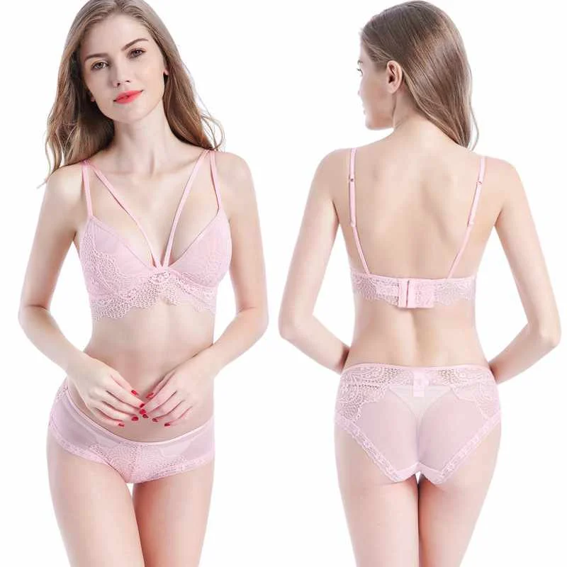 

lace bra panty stylish women inner wear transparent seamless bra Bra & Brief Sets