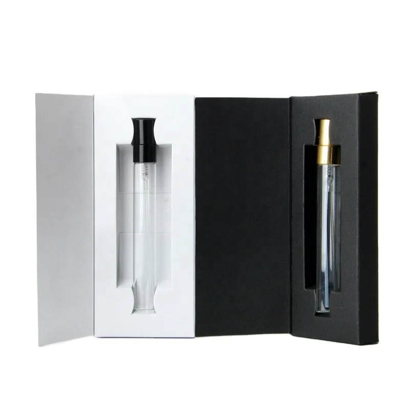 10ml Portable Travel Size Glass Sprayer Perfume Trial Bottle Empty Clear Glass Perfume Oil Spray Bottle with Box